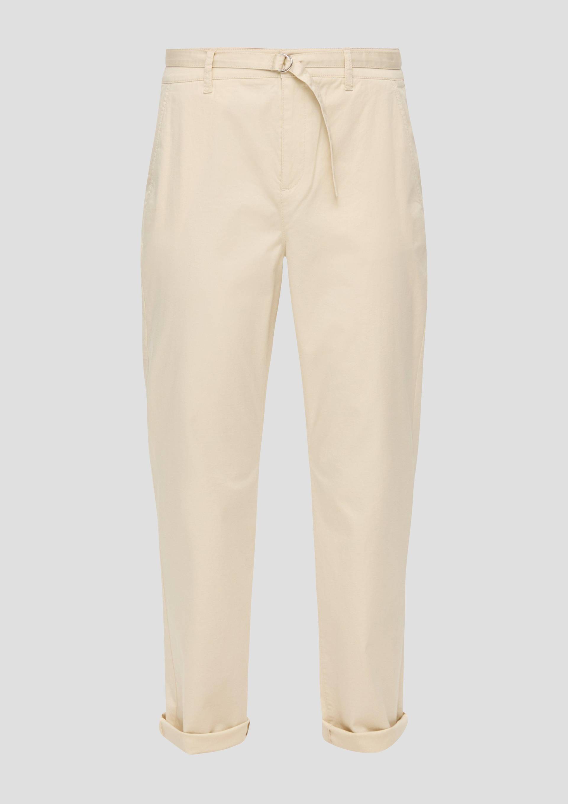 s.Oliver - Chino mit Gürtel aus Baumwollstretch, Damen, Beige von s.Oliver