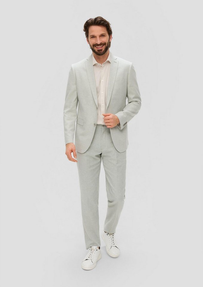 s.Oliver Chinos Anzughose S.OPURE s.O PURE: Anzughose aus Leinenmix mit Hahnentritt-Muster von s.Oliver