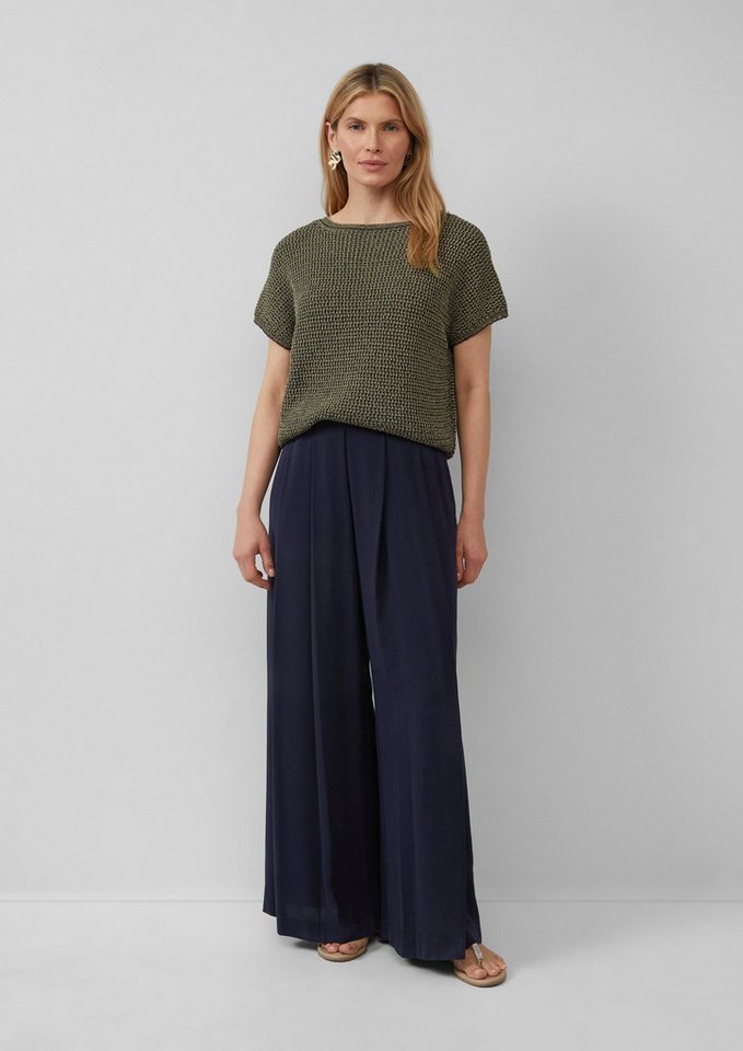 s.Oliver Chinos Hose Wide-Leg-Hose aus Crêpe mit Falten von s.Oliver