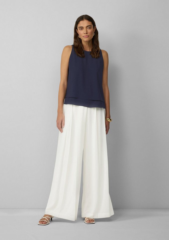 s.Oliver Chinos Hose Wide-Leg-Hose aus Crêpe mit Falten von s.Oliver