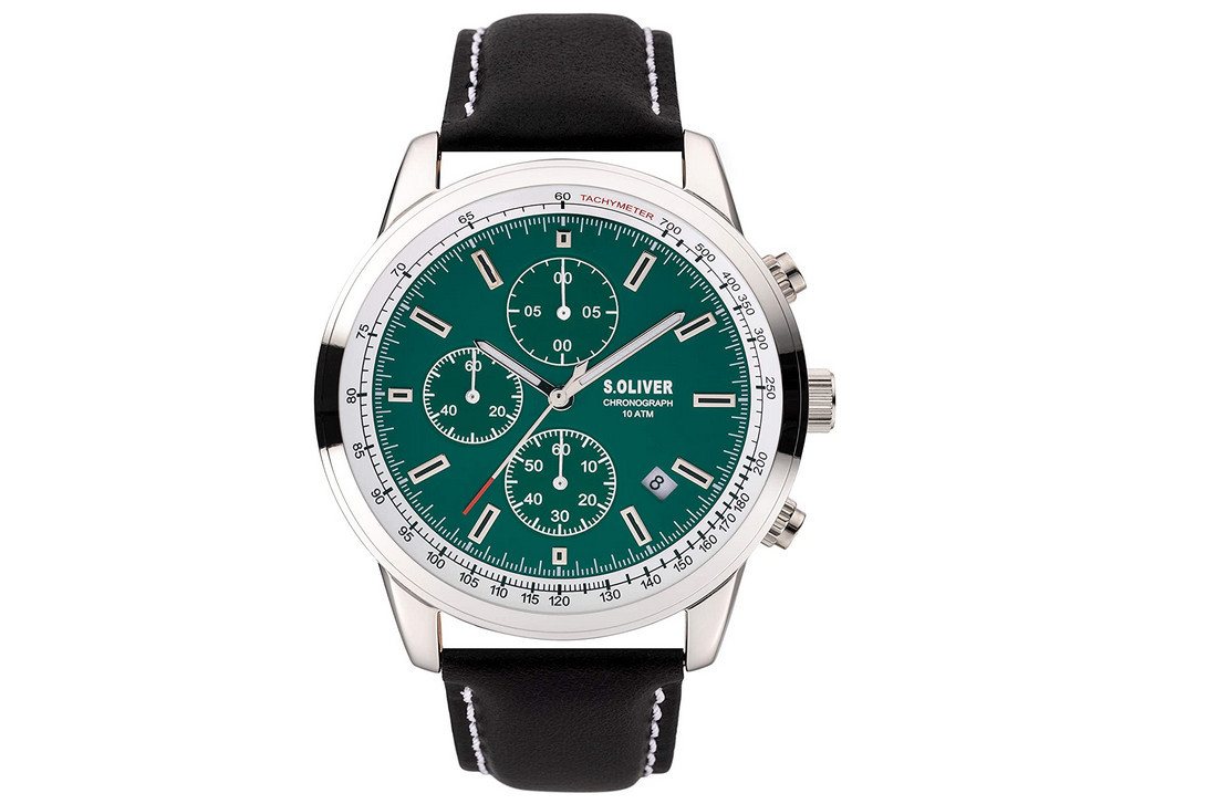 s.Oliver Chronograph s.Oliver Herren Chronograph Quarz Uhr mit Leder Armband SO-3934-LC SO-3934-LC, s.Oliver Herren Chronograph Quarz Uhr mit Leder Armband SO-3934-LC von s.Oliver
