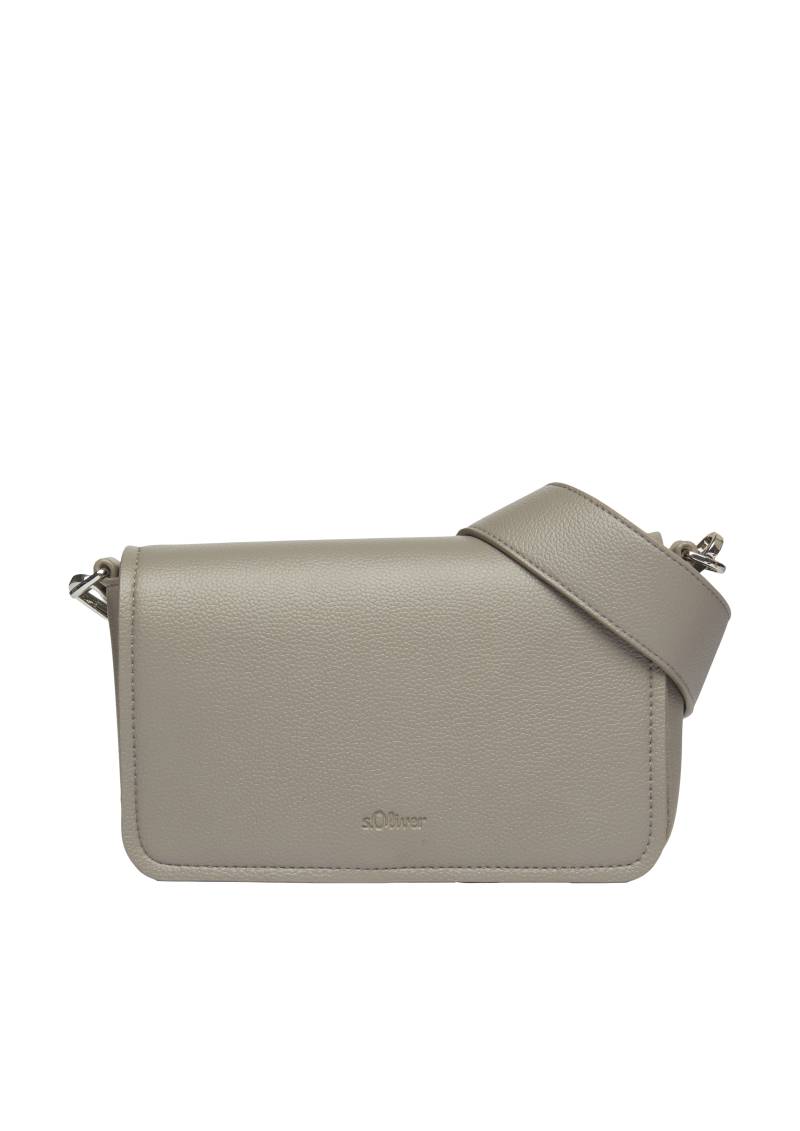 s.Oliver - City-Bag aus Lederimitat mit abnehmbarem Logo-Schultergurt, Damen, grau von s.Oliver
