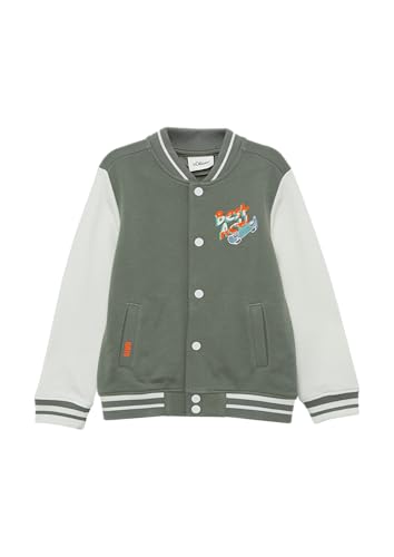 s.Oliver Collegejacke mit Colour-Blocking und Print tannengrün 140 von s.Oliver