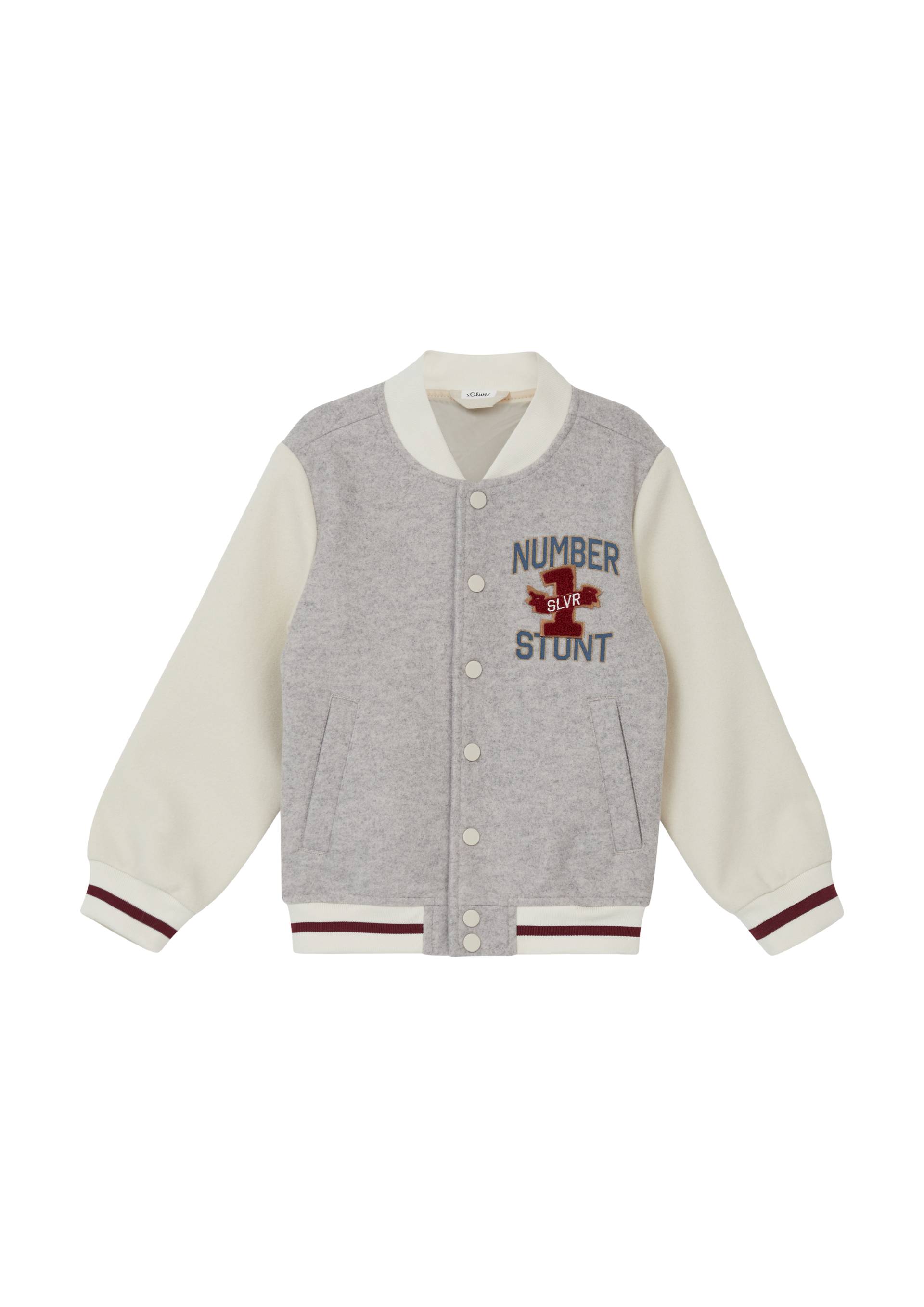 s.Oliver - Collegejacke mit Taftfutter und Kontrastdetails, Kinder, grau von s.Oliver