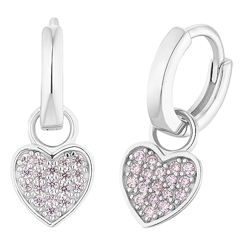 s.Oliver Creolen 925 Sterling Silber Mädchen Kinder Ohrschmuck, mit Zirkonia synth., 1,8 cm, Silber, Herz, Kommt in Schmuck Geschenk Box, 2036875 von s.Oliver