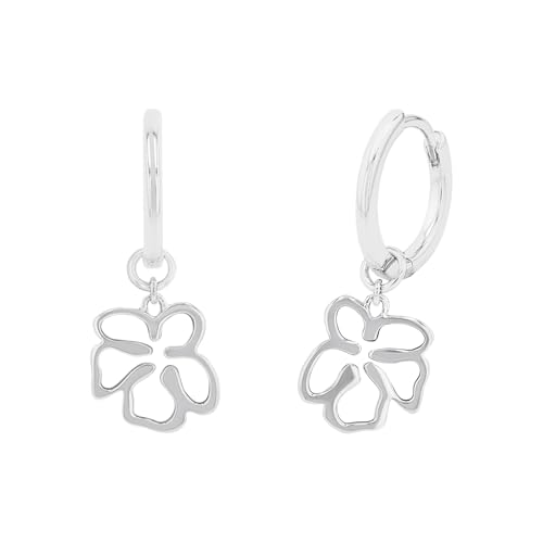 s.Oliver Creolen 925 Sterling Silber Damen Ohrschmuck, 2,6 cm, Silber, Blume, Kommt in Schmuck Geschenk Box, 2033877 von s.Oliver