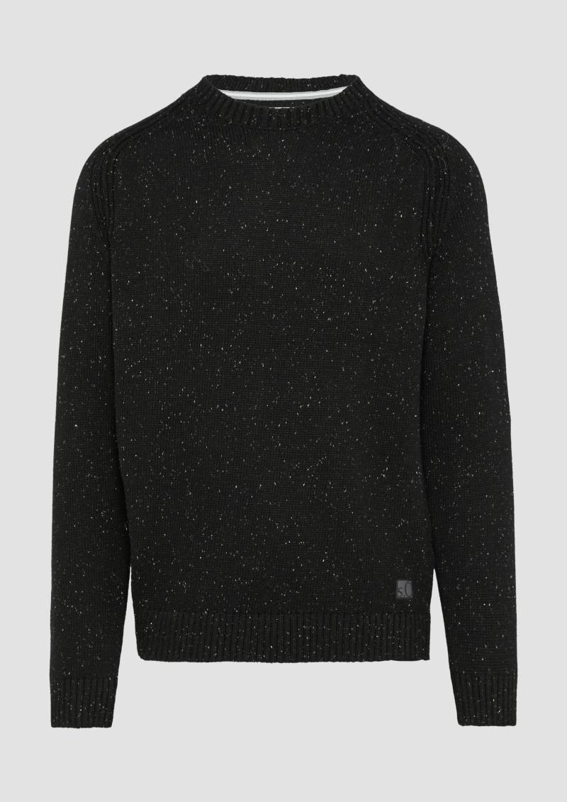 s.Oliver - Crew-Neck-Pullover mit Farbeffekt, Herren, schwarz von s.Oliver