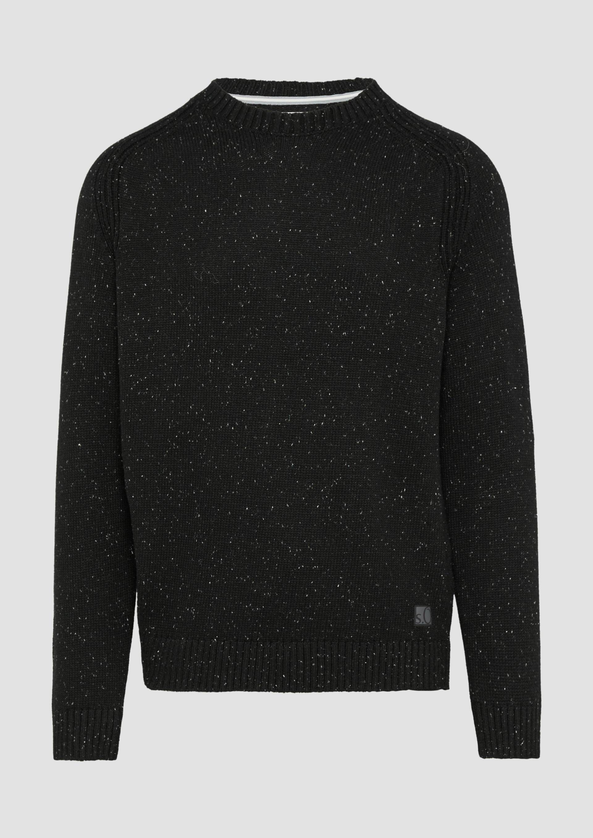 s.Oliver - Crew-Neck-Pullover mit Farbeffekt, Herren, schwarz von s.Oliver