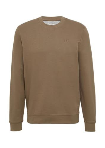 s.Oliver Crew Neck-Sweatshirt aus Baumwollmix mit Logo-Stickerei Sandstein XL von s.Oliver