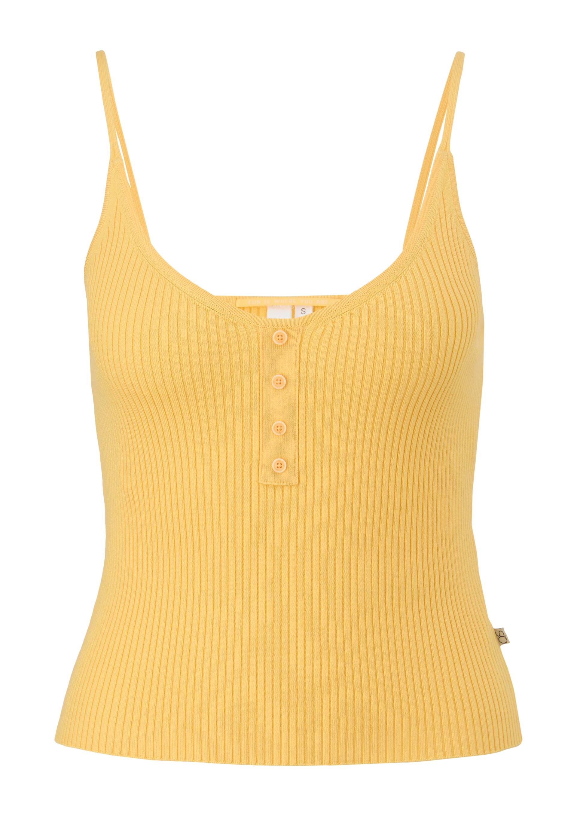 QS - Crop Top aus Viskosemix, Damen, gelb von QS