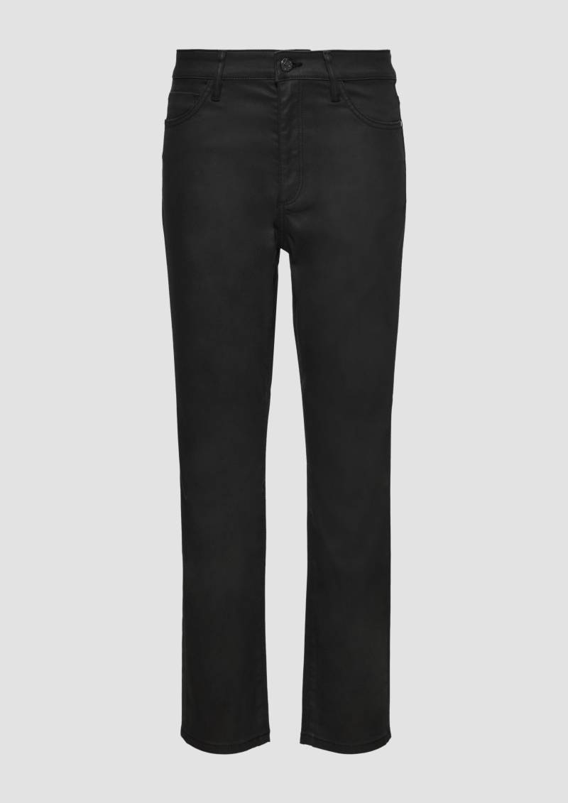 s.Oliver - Cropped-Jeans Betsy / Slim Fit / High Rise / Slim Leg / Coating, Damen, schwarz von s.Oliver