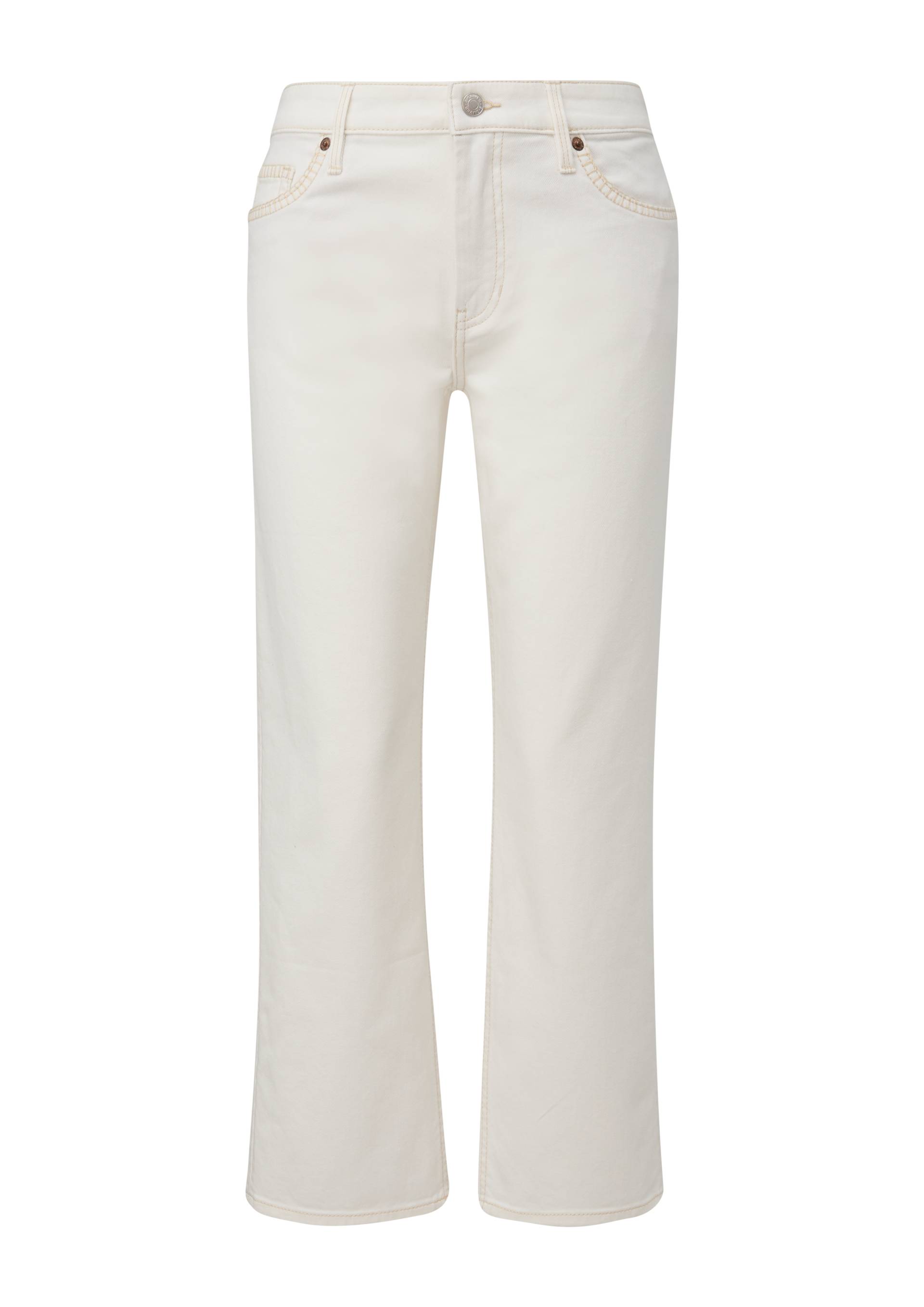 s.Oliver - Cropped-Jeans Karolin / Regular Fit / Mid Rise / Straight Leg, Damen, creme von s.Oliver