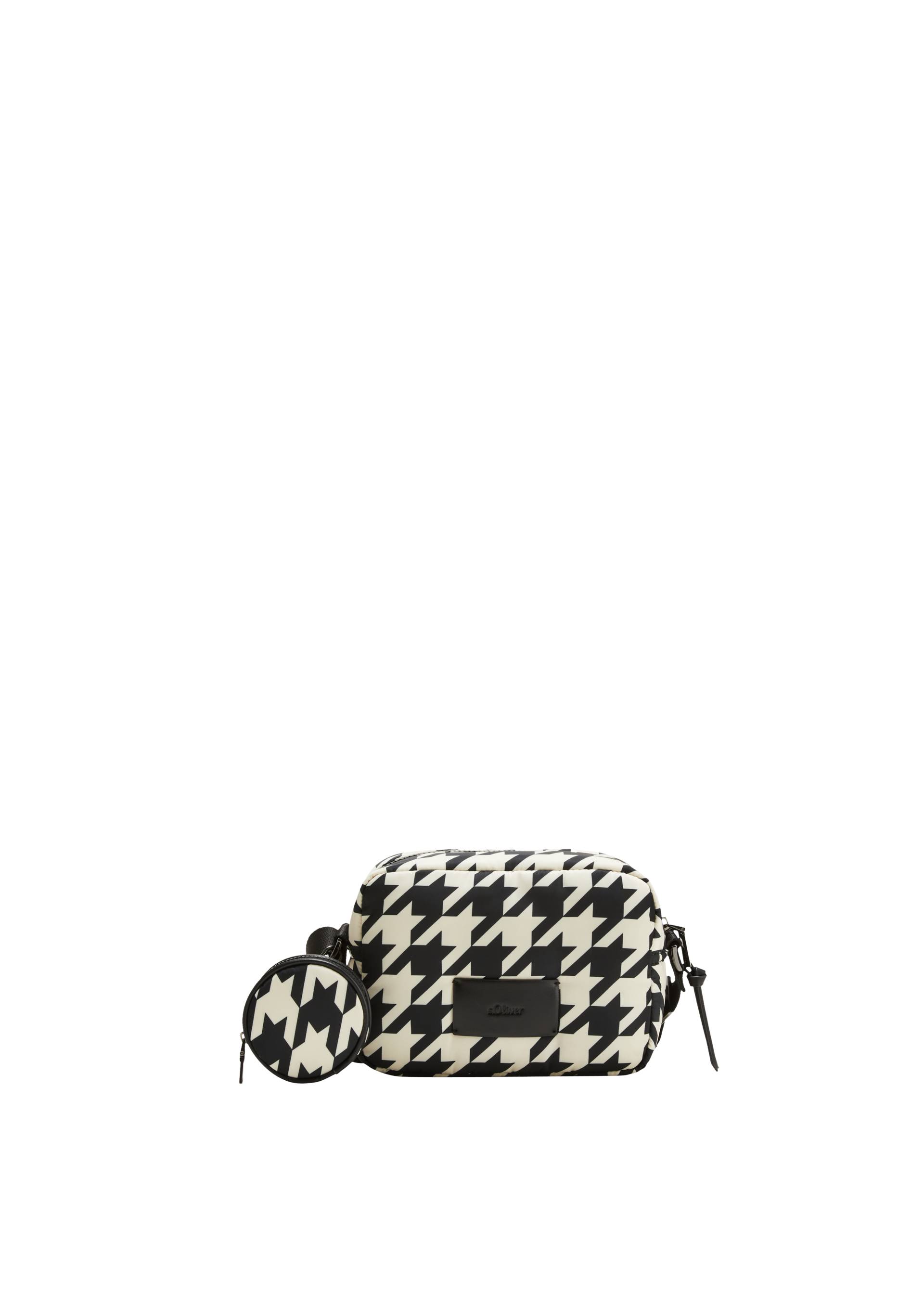s.Oliver - Crossbody Bag mit Hahnentritt-Muster, Damen, creme|schwarz von s.Oliver