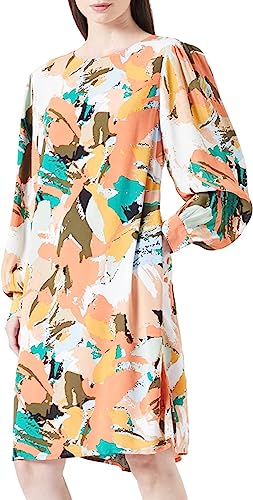 s.Oliver Damen 10.2.11.20.200.2132452 Kleid kurz, Mehrfarbig | Orange 27b2, 38 von s.Oliver