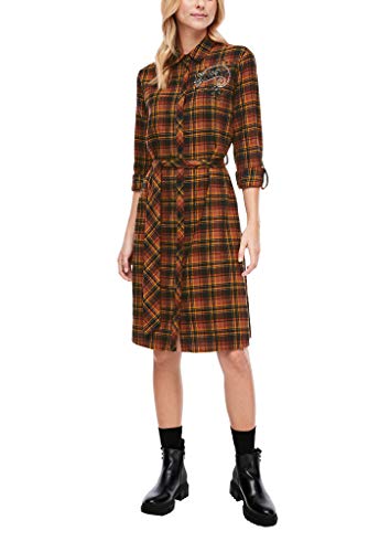 s.Oliver Damen 120.10.009.20.200.2042212 Kleid, Brown Check, 38 von s.Oliver