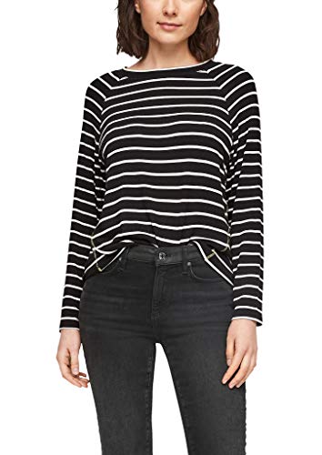 s.Oliver Damen 120.10.101.12.130.2059031 T-Shirt, Black Stripes, 34 von s.Oliver