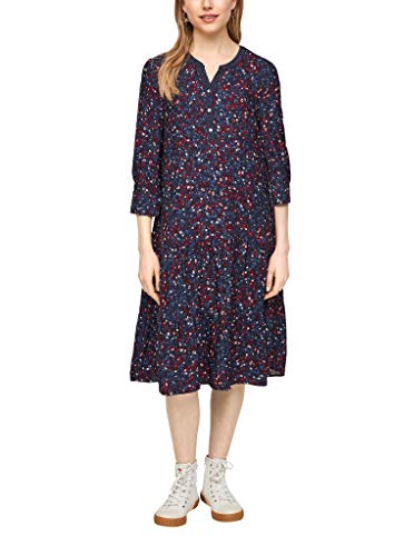 s.Oliver Damen 120.10.103.20.200.2064564 Kleid, navy/red AOP, 42 von s.Oliver