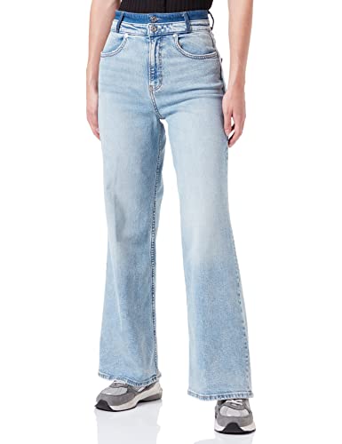 s.Oliver Damen 120.10.202.26.180.2109782 Hose lang Suri Wide Leg, Blue Stretched Den, 40W 30L EU von s.Oliver