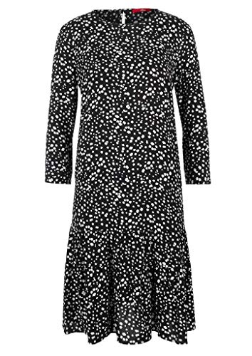 s.Oliver Damen 120.14.004.20.200.2053541 Kleid, Black AOP dots, 38 von s.Oliver