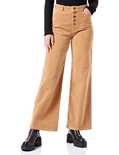 s.Oliver Damen 2121489 Cordhose mit Knopfleiste Wide, Braun, 38 EU von s.Oliver