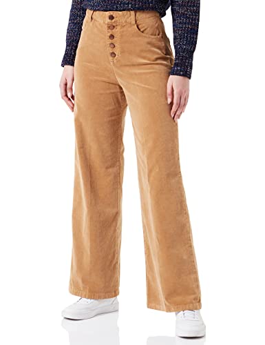 s.Oliver Damen 2121489 Cordhose mit Knopfleiste Wide, Braun, 46 EU von s.Oliver