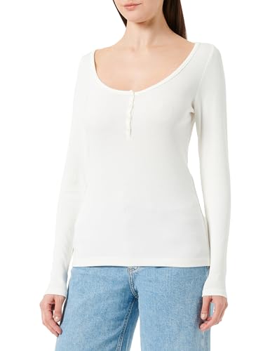 s.Oliver Damen 2136210 T-Shirt langarm, Weiß N/A, 44 von s.Oliver