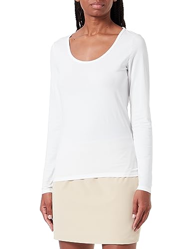 s.Oliver Damen 2138263 T-Shirt langarm, Weiß, 44 von s.Oliver