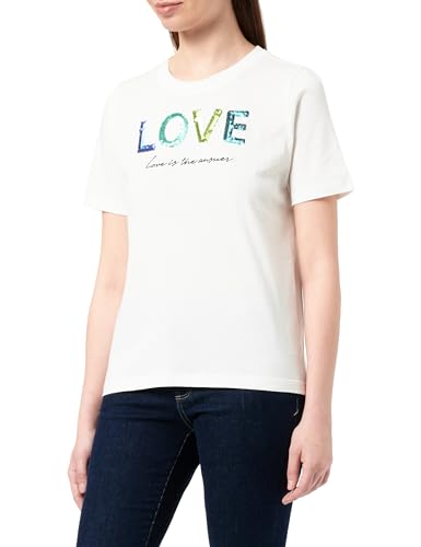 s.Oliver Damen 2145527 T-Shirt mit Pailletten, 02D1, 42 von s.Oliver