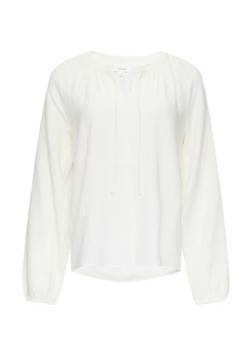 s.Oliver Strukturierte Bluse mit Raffdetails Creme 42 von s.Oliver