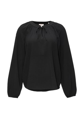 s.Oliver Strukturierte Bluse mit Raffdetails schwarz 38 von s.Oliver
