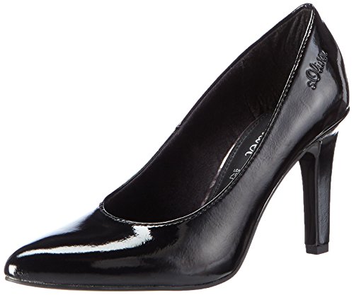 s.Oliver Damen 22445 Pumps, Schwarz (Black PATENT 018) von s.Oliver