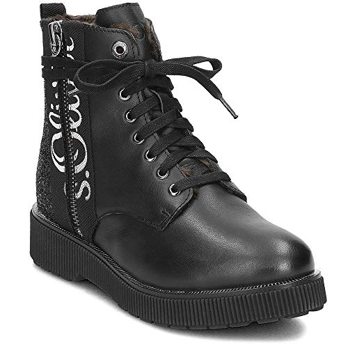 s.Oliver Damen 26262-31 Combat Boots, Schwarz (Black 1) von s.Oliver