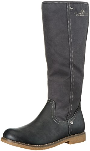 s.Oliver Damen 26502 Langschaft Stiefel, Grau (Dk Grey Comb 209), 36 EU von s.Oliver