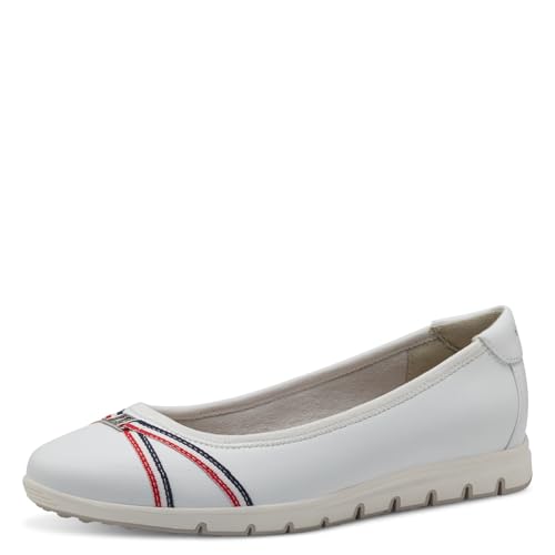 s.Oliver Damen Ballerinas Flach Bequem, Weiß (White), 42 EU von s.Oliver