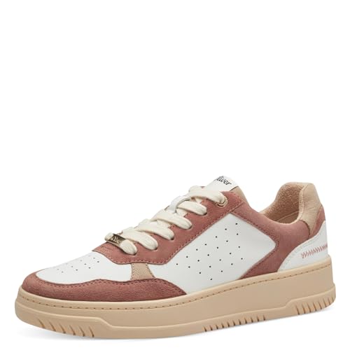 s.Oliver Damen Sneaker flach mit dicker Sohle Bequem, Mehrfarbig (Dk. Rose Comb), 36 von s.Oliver