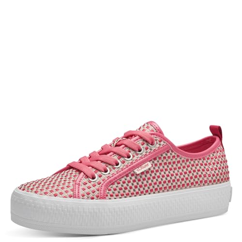 s.Oliver Damen Sneaker flach mit Dicker Sohle aus Stoff, Rosa (Fuxia Comb.), 37 EU von s.Oliver