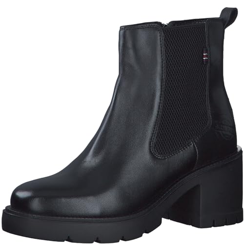 s.Oliver Damen Chelsea Boots aus Leder mit Blockabsatz, Schwarz (Black), 38 EU von s.Oliver