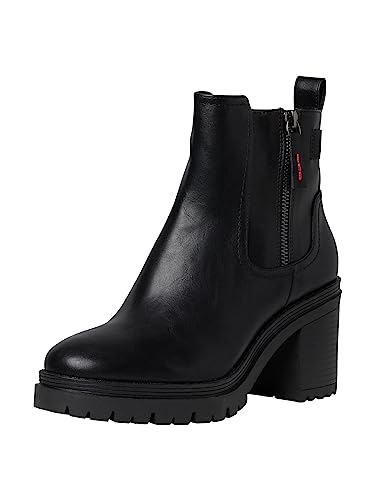 s.Oliver Damen Stiefeletten mit Absatz aus Kunstleder Blockabsatz Schwarz (Black), 39 von s.Oliver