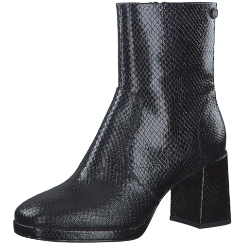 s.Oliver Damen Stiefeletten mit Absatz mit Schlangenmuster Blockabsatz Schwarz (Black Metallic), 36 von s.Oliver