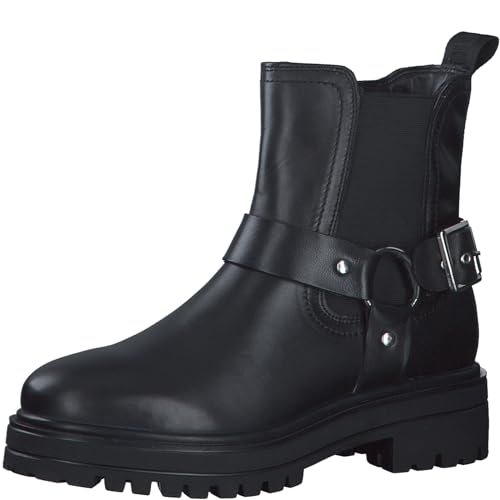 s.Oliver Damen Chelsea Boots aus Leder mit Schnalle, Schwarz (Black), 37 EU von s.Oliver