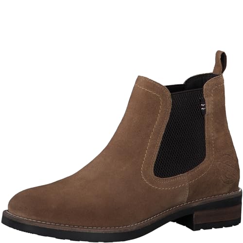s.Oliver Damen Chelsea Boots aus Leder mit Blockabsatz, Braun (Cognac), 40 EU von s.Oliver