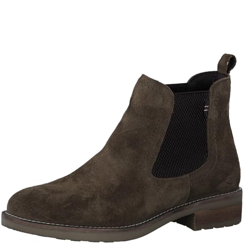 s.Oliver Damen Chelsea Boots aus Leder mit Blockabsatz, Grün (Olive), 38 EU s.Oliver Damen Chelsea Boots aus Leder mit Blockabsatz, Grün (Olive), 38 EU von s.Oliver