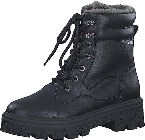 s.Oliver Damen Stiefeletten ohne Absatz aus Kunstleder Plateau Schwarz (Black), 37 von s.Oliver