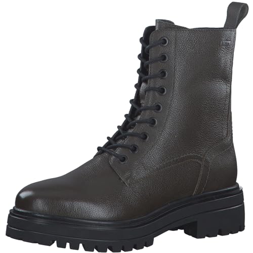 s.Oliver Damen Stiefeletten ohne Absatz aus Leder mit Schnürsenkeln und Reißverschluss, Grün (Khaki), 41 EU s.Oliver Damen Stiefeletten ohne Absatz aus Leder mit Schnürsenkeln und Reißverschluss, Grün (Khaki), 41 EU von s.Oliver