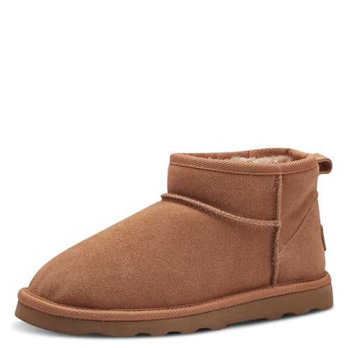 s.Oliver Damen Winterstiefeletten ohne Absatz aus Wildleder Gefüttert Braun (Cognac), 40 von s.Oliver