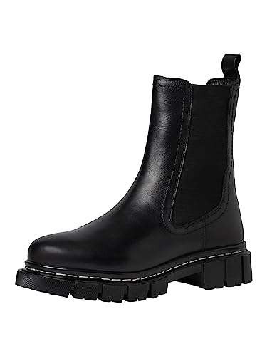 s.Oliver Damen Chelsea Boots aus Kunstleder Blockabsatz, Schwarz (Black), 36 EU von s.Oliver
