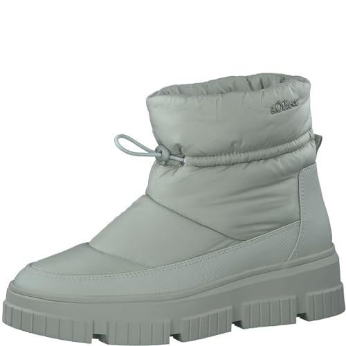 s.Oliver Damen Winterstiefeletten ohne Absatz Gefüttert Plateau Vegan Grün (Mint), 38 von s.Oliver