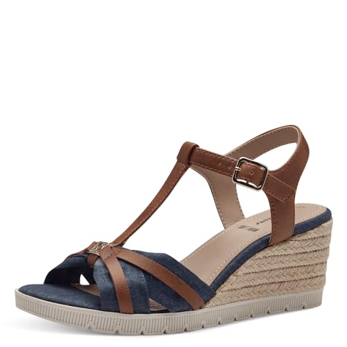 s.Oliver Damen Sandalen mit Keilabsatz Sommer, Blau (Denim), 39 von s.Oliver