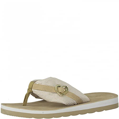 s.Oliver Damen 5-5-27112-38 Beachpantolette, BEIGE Stripes, 36 EU von s.Oliver