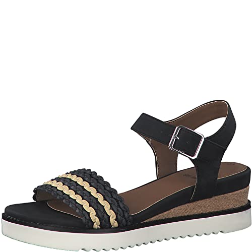 s.Oliver Damen 5-5-28209-30 Flache Sandale, Black Comb, 39 EU von s.Oliver